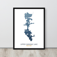 Upper Saranac Lake Map Print