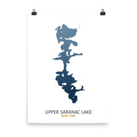 Upper Saranac Lake Map Print