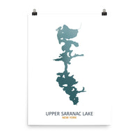 Upper Saranac Lake Map Print