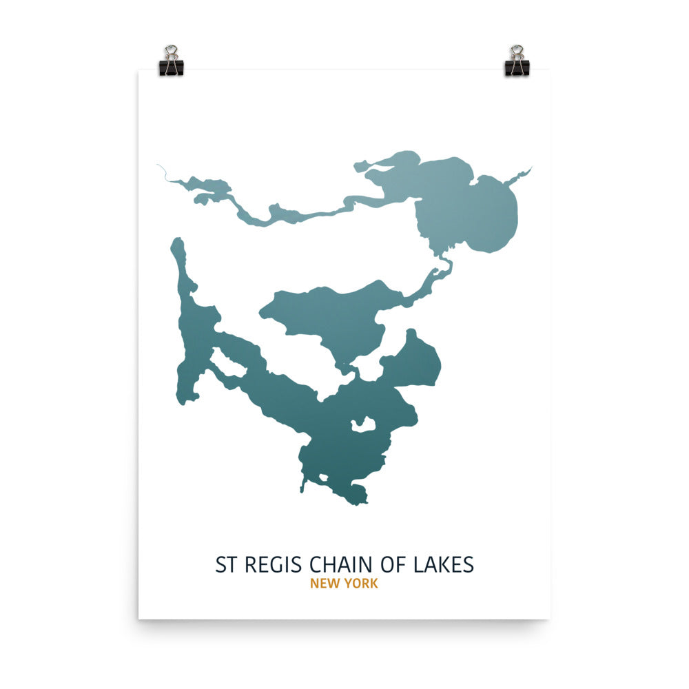 St Regis Chain of Lakes Map Print