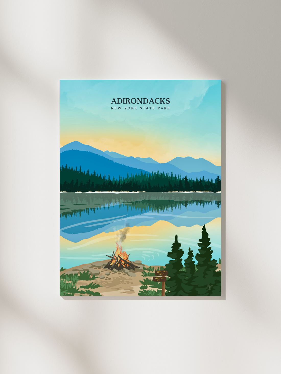 Adirondacks Campfire Print