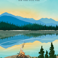 Adirondacks Campfire Print