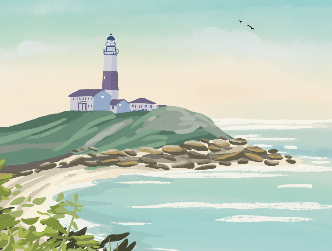 Montauk Point Lighthouse Landscape Print