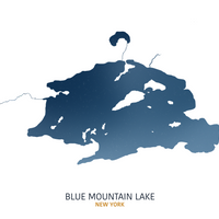 Blue Mountain Lake Map Print