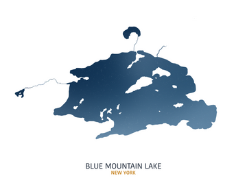 Blue Mountain Lake Map Print