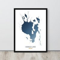 Sebago Lake Map Print