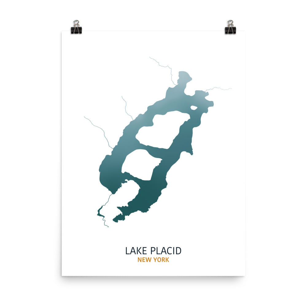 Lake Placid Map Print