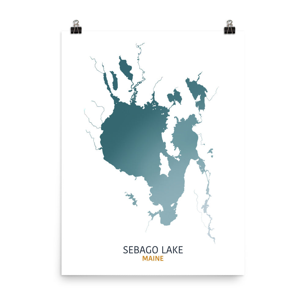 Sebago Lake Map Print